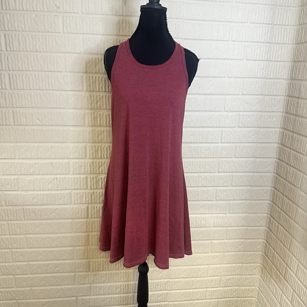 Natural Life Swing Racerback Dress Sz L Burgundy Lightweight Beach Boho Y2K